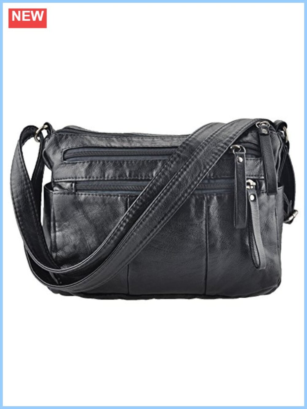 Soft PU Leather Crossbody Bag Lightweight Shoulder Purse